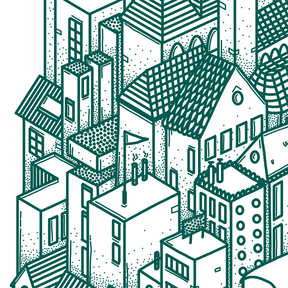 detail van illustratie stad